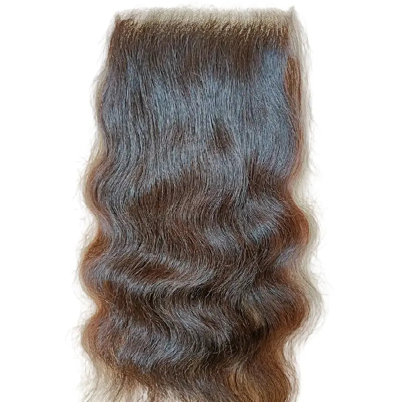 HD Lace Closure 4x4 Natural Wavy Texture Single Donor Raw Indian Hair