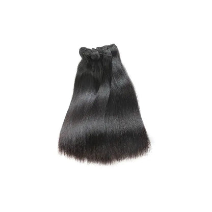 Black hair extensions on a white background