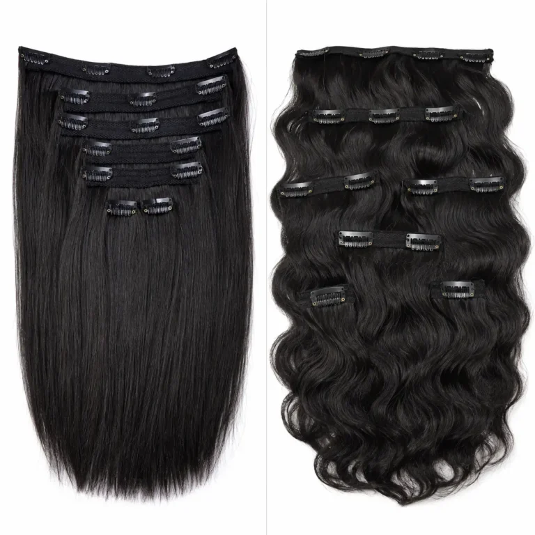 Indian clip-in hair extensions